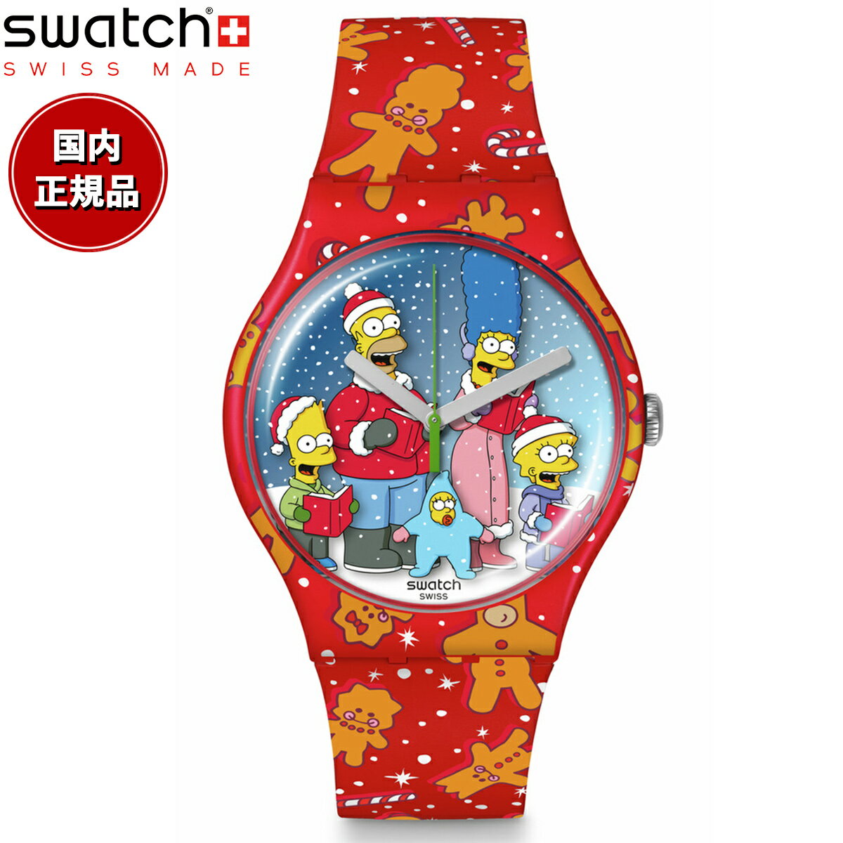 スウォッチ 腕時計（メンズ） swatch スウォッチ ザ・シンプソンズ コラボモデル The Simpsons WONDROUS WINTER WONDERLAND SUOZ361 腕時計 メンズ レディース