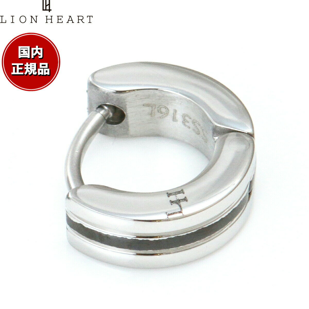 【店内ポイント最大39倍！5月20日！】ライオンハート LION HEART ピアス アクセサリー フープピアス 片耳用 LHMP008NBK おしゃれ 誕生日 プレゼント