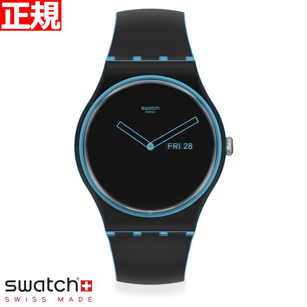 スウォッチ 腕時計（メンズ） swatch スウォッチ 腕時計 メンズ レディース オリジナルズ ブラック NEW GENT MINIMAL LINE BLUE MONTHLY DROPS SO29S701