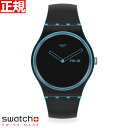 スウォッチ 腕時計（メンズ） swatch スウォッチ 腕時計 メンズ レディース オリジナルズ ブラック NEW GENT MINIMAL LINE BLUE MONTHLY DROPS SO29S701