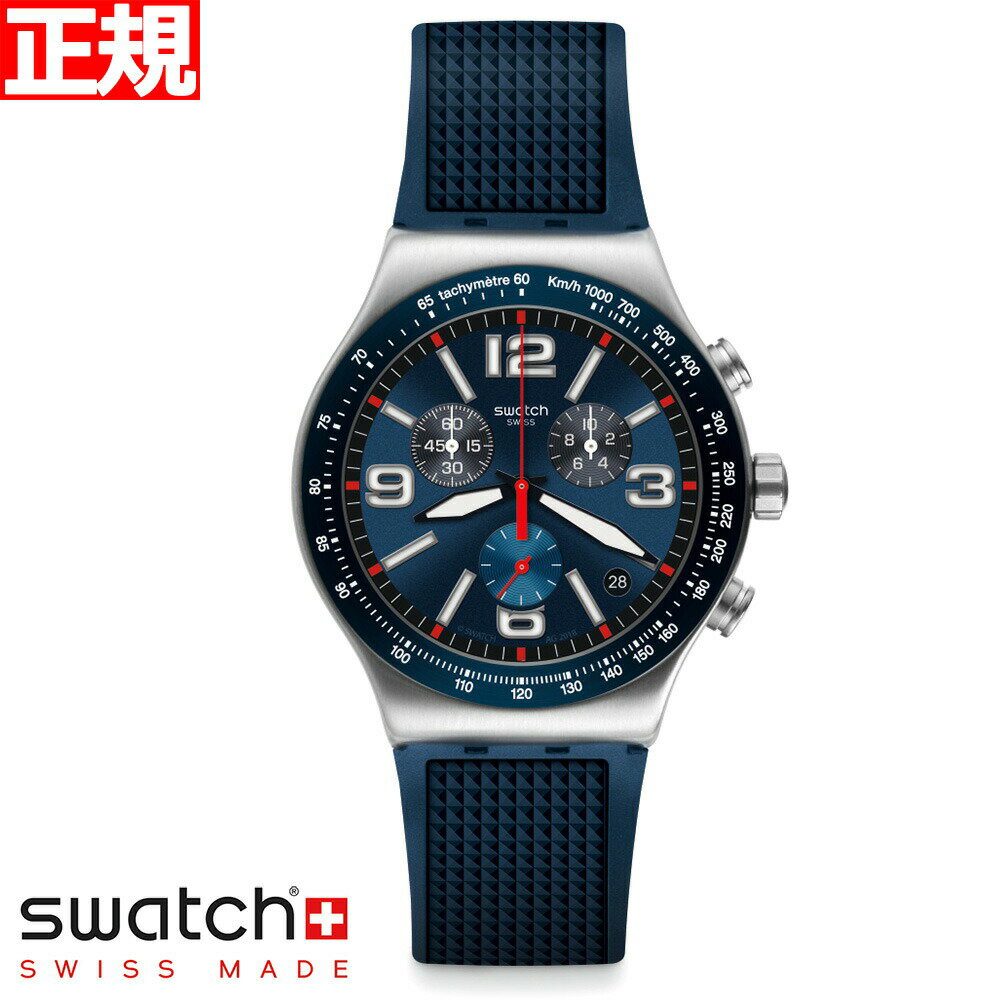 スウォッチ 腕時計（メンズ） swatch スウォッチ 腕時計 メンズ ニューアイロニー クロノ ブルー・グリッド New Irony Chrono BLUE GRID クロノグラフ YVS454