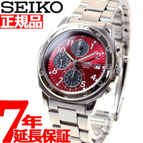 【店内ポイント最大38倍！本日限定！】セイコー SEIKO 逆輸入 クロノ SEIKO 腕時計 メンズ クロノグラフ レッド SND495