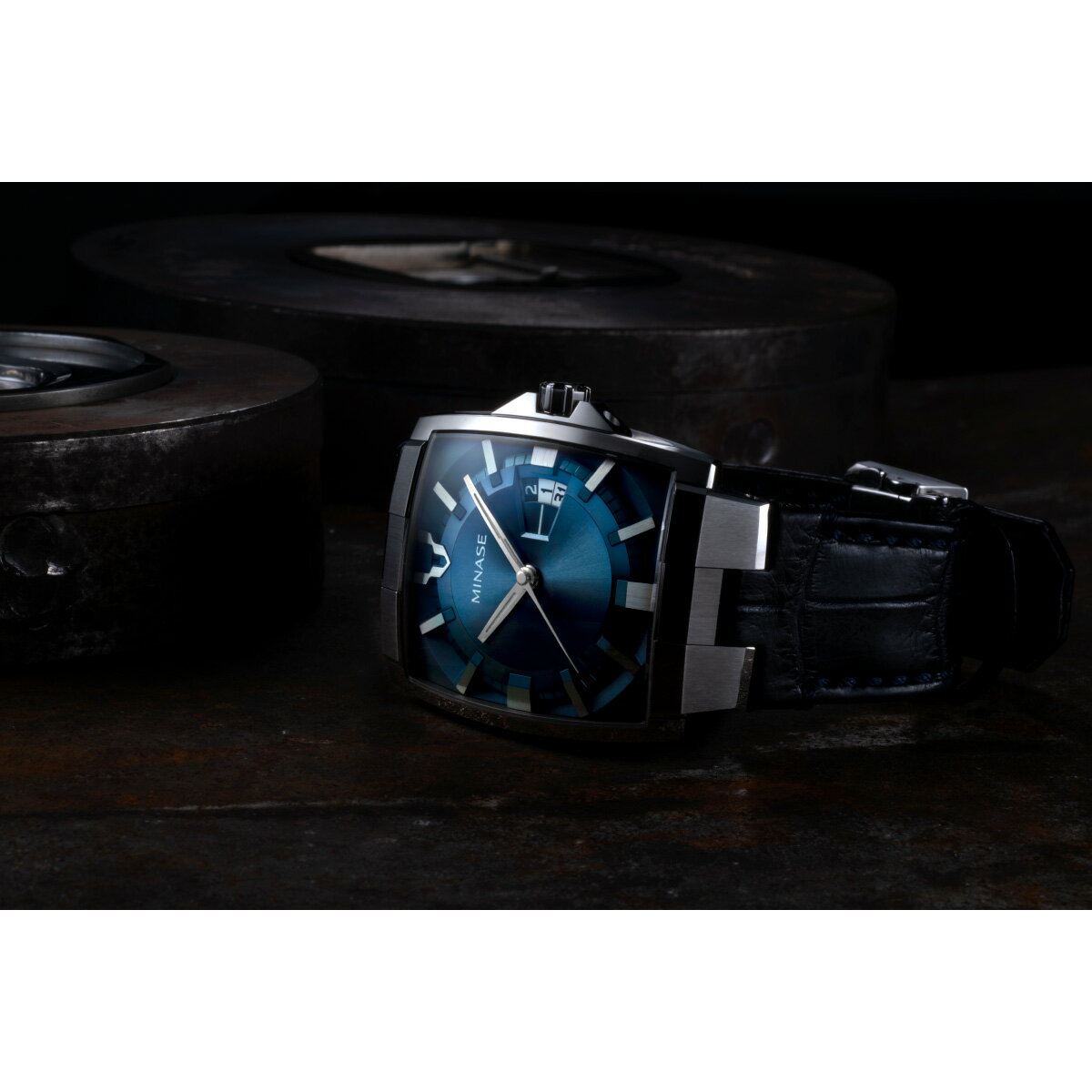 【13日10時〜ポイントさらに+4倍！店内ポイント最大47倍！】【60回分割手数料無料！】ミナセ MINASE 腕時計 メンズ 自動巻き HORIZON レザーモデル VM12-LDNNBL-SSD