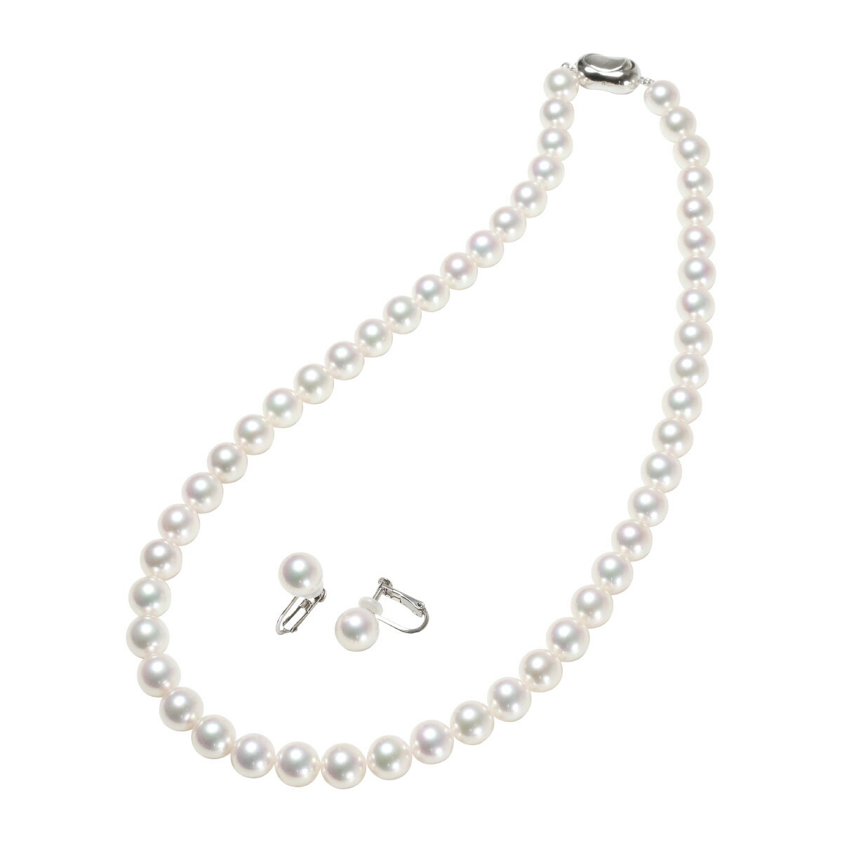 Rakuten - 【店内ポイント最大39倍！本日限定！】パール ネックレス＆イヤリング 7.5〜8mm 3PLGGC75E GGC鑑別書付