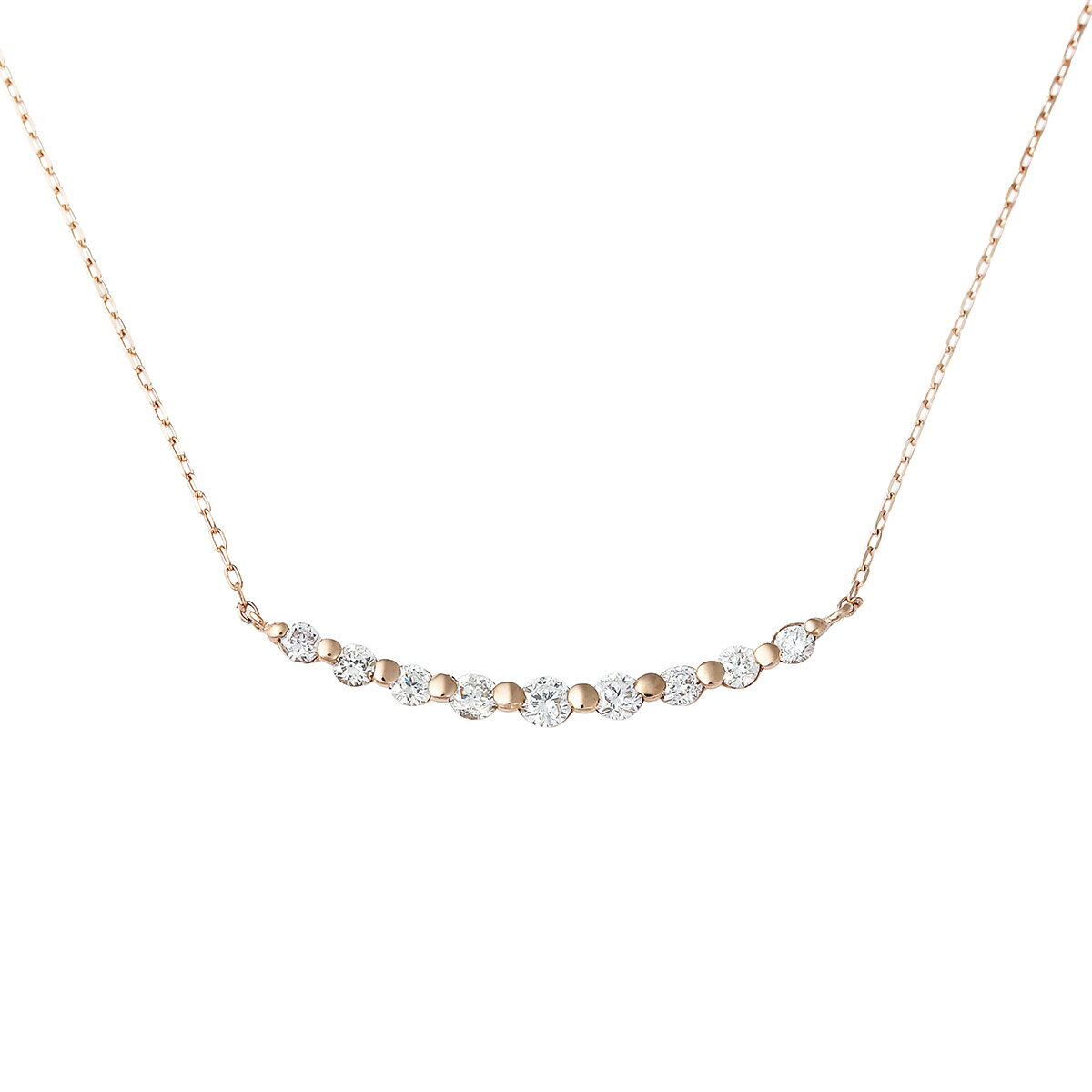 Rakuten - 【エントリーでポイント+2倍！5月30日！】18金 ピンクゴールド ダイヤモンド ネックレス 0.2カラット 0.2ct DN11359BPG