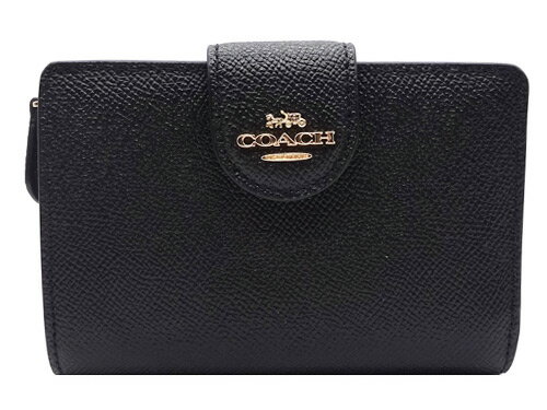 【コーチ 紙袋付き ギフト包装無料】コーチ 財布 COACH クロスグレイン レザー 二つ折り財布 6390 IMBLK COACH【新作 新品】【COACH コーチ】【サイフ さいふ】【楽ギフ_包装】【コンビニ受取対応商品】