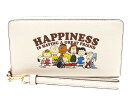 【コーチ箱 紙袋付き ギフト包装無料】コーチ COACH 財布 スヌーピー ウッドストック PEANUTS ラウンドファスナー長財布 リファインドぺブルレザー ...