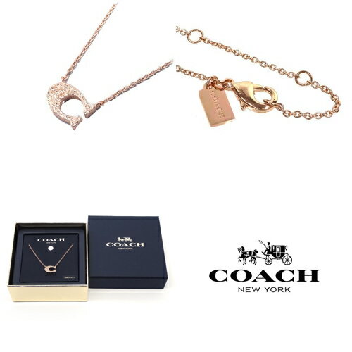 【コーチ箱 紙袋付き ギフト包装無料】コーチ COACH ネックレス ロゴ ラインストーン ネックレス 91433 RGD ローズゴールド【新作 新品 限定モデル】【COACH コーチ】【楽ギフ_包装】【コンビニ受取対応商品】