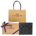 【コーチ箱 紙袋付き ギフト ラッピング無料】コーチ 財布 COACH メンズ財布 シグネチャー 二つ折り財布 コインケース付き F75006 CQ/BK【新作モデル】【コ−チ財布】【COACH財布】【サイフ さいふ】【楽ギフ_包装】