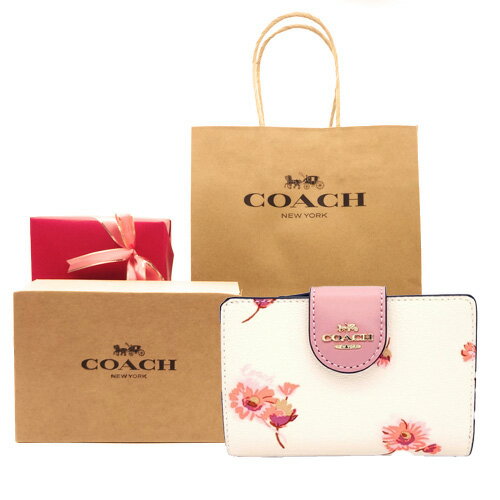 【コーチ箱 紙袋付き ギフト ラッピング無料】コーチ 財布 COACH フローラルプリント 花柄 二つ折り財布 C3284 IMCAH COACH【新作 新品】【COACH コーチ】【サイフ さいふ】【楽ギフ_包装】【コンビニ受取対応商品】