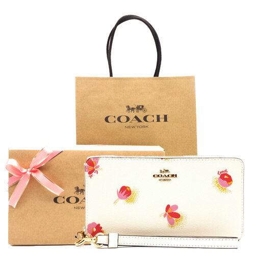 【コーチ箱 紙袋付き ギフト ラッピング無料】コーチ 財布 COACH 長財布 フローラルプリント 花柄 アコーディオン長財布 C6046 IMCAH COACH【新作 新品 限定モデル】【COACH コーチ】【サイフ さいふ】【楽ギフ_包装】【コンビニ受取対応商品】【あす楽】