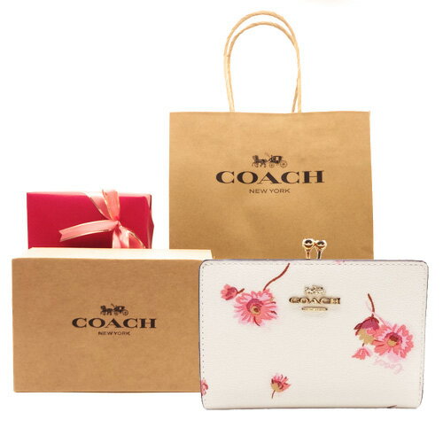 【コーチ箱 紙袋付き ギフト ラッピング無料】コーチ 財布 COACH フローラルプリント 花柄 二つ折りがま口財布 C-8737 IMCAH COACH【新作 新品】【COACH コーチ】【サイフ さいふ】【楽ギフ_包装】【コンビニ受取対応商品】