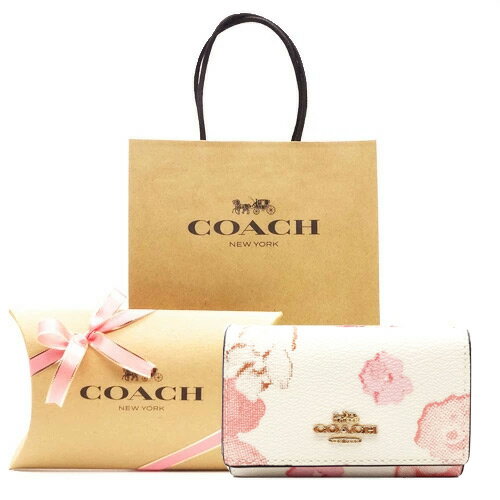 コーチ（COACH) 【コーチ箱 紙袋付き ギフト包装無料】コーチ キーケース フローラルプリント 花柄 5連 キーケース レディース CR-835 IMCAH ホワイト【COACH コーチ】【新作モデル・新品】【楽ギフ_包装】【コンビニ受取対応商品】【02P01Oct16】【あす楽】