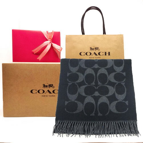 【コーチ箱 紙袋付き ラッピング無料】コーチ マフラー 新作モデル カシミヤブレンド シグネチャー ロゴ マフラー レディース CU-807 BLK ブラック【COACH コーチ】【2025 新作モデル・新品】【楽ギフ_包装】【コンビニ受取対応商品】【あす楽】のサムネイル