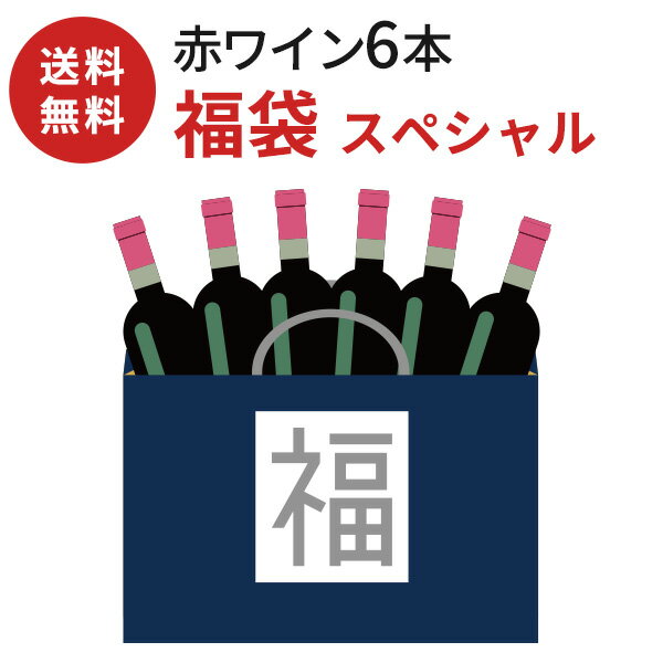 【送料無料】ワイン 飲み比べセット 赤ワイン福袋 6本セット〔スペシャル〕 宝箱 赤ワインセット ヨーロッパワイン ワイン詰め合わせ おまかせセット のみくらべ お楽しみ袋 ワインセット ワイン 詰め合わせセット ミステリーボックス