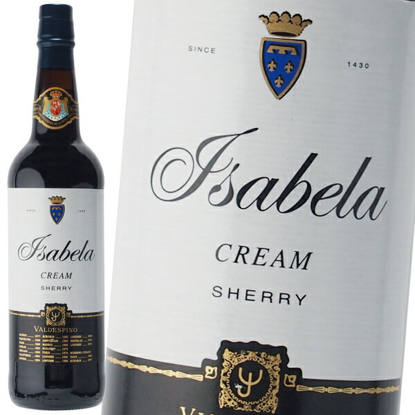 シェリー酒 バルデスピノ イザベラ クリーム 17.5% 甘口 スペイン アンダルシア ヘレス 酒精強化 業務用 ギフト プレゼント 贈答 のし対応 御祝 記念日 誕生日 結婚祝 開店祝 家飲み おすすめ オススメ ソムリエ
