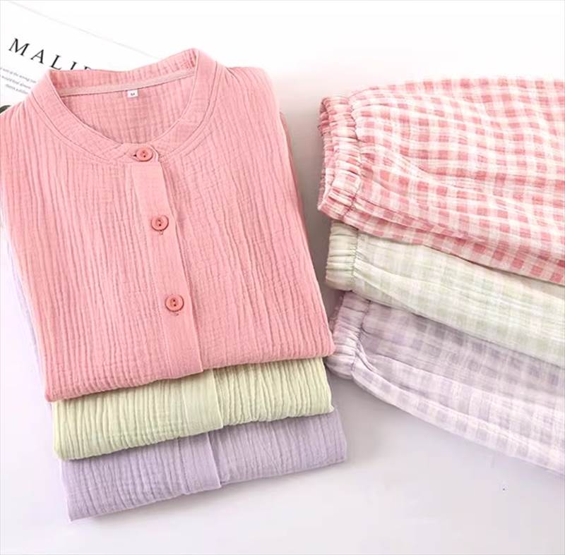 ホームウェア ガーゼ レディース ルームウェア パジャマ カーディガン 部屋着 セットアップ 寝巻き 前..