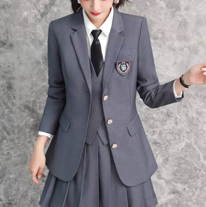 Women's Jacket Blazer Uniform Jacket Open Front Long Sleeve Collared Pocket Gold Buttons Free Shipping Simple Stylish Girly Eye-catching Neat Lovely Cute College Style Student Style Preppy Plain Patch Spring Autumn Winter Long Season Student School Commuting Event Cosplay Special