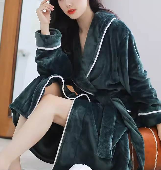 バスローブ レディース トップス 部屋着 パジャマ 寝巻き ネグリジェ 羽織 前開き ロング 長袖 ウエス..