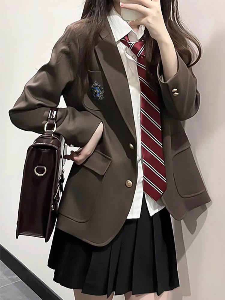 レディース スカート ジャケット プリーツスカート ショート 長袖 襟付き ボタン 大人可愛い きれいめ おしゃれ かっこいい ラフ ガーリー クール 都会的 カレッジ風 学生風 ナチュラル チェック 春 夏 秋 冬 オールシーズン ロングシーズン シーズンレス デート