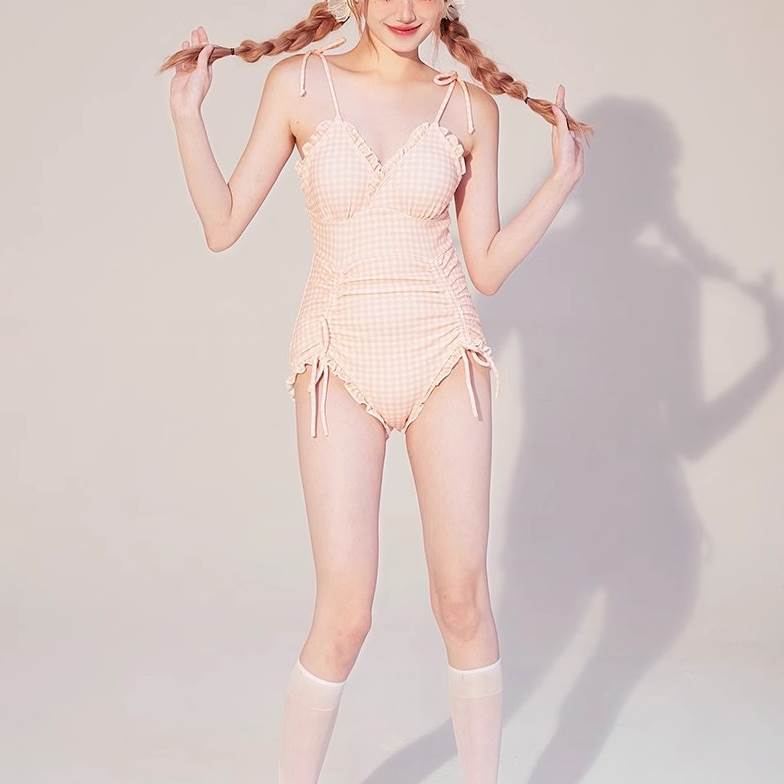 リボン付き水着｜水着 スイムウェア レディース ワンピース パッド付き リボン フリル ウエストマー...