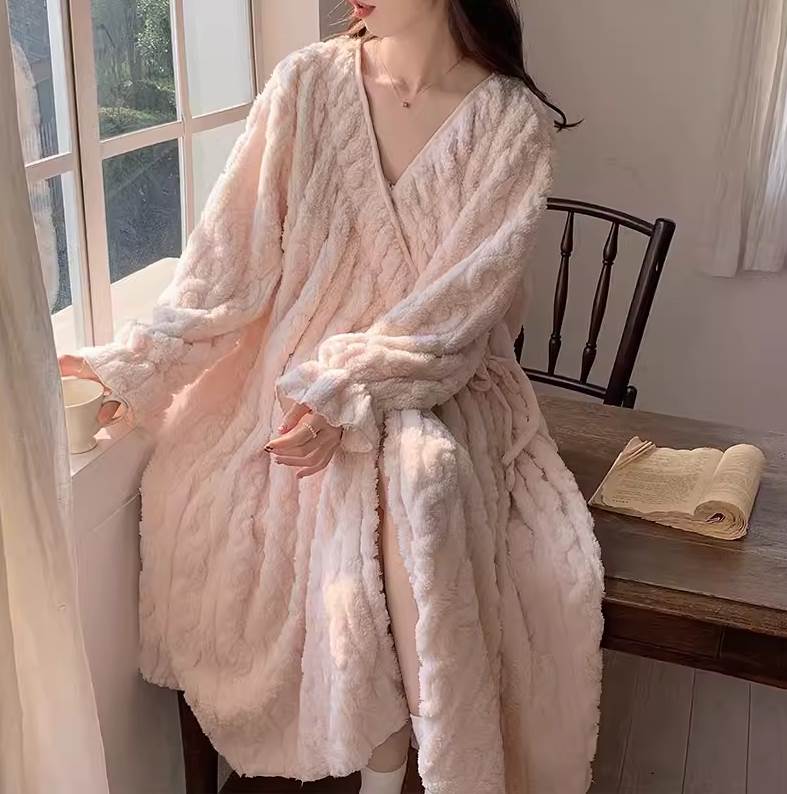 ガウン レディース ルームウェア パジャマ 部屋着 寝巻き ネグリジェ 羽織 前開き ロング 長袖 Vネック..