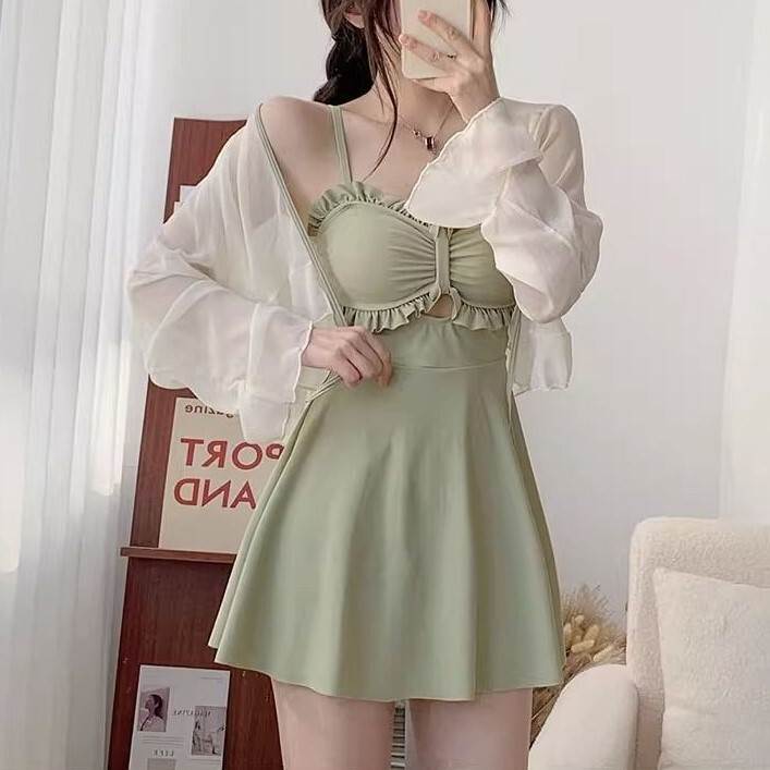 2点セット ワンピース水着 カバーアップ ボレロ風 水着 スイムウェア レディース 羽織り シアーカーデ..