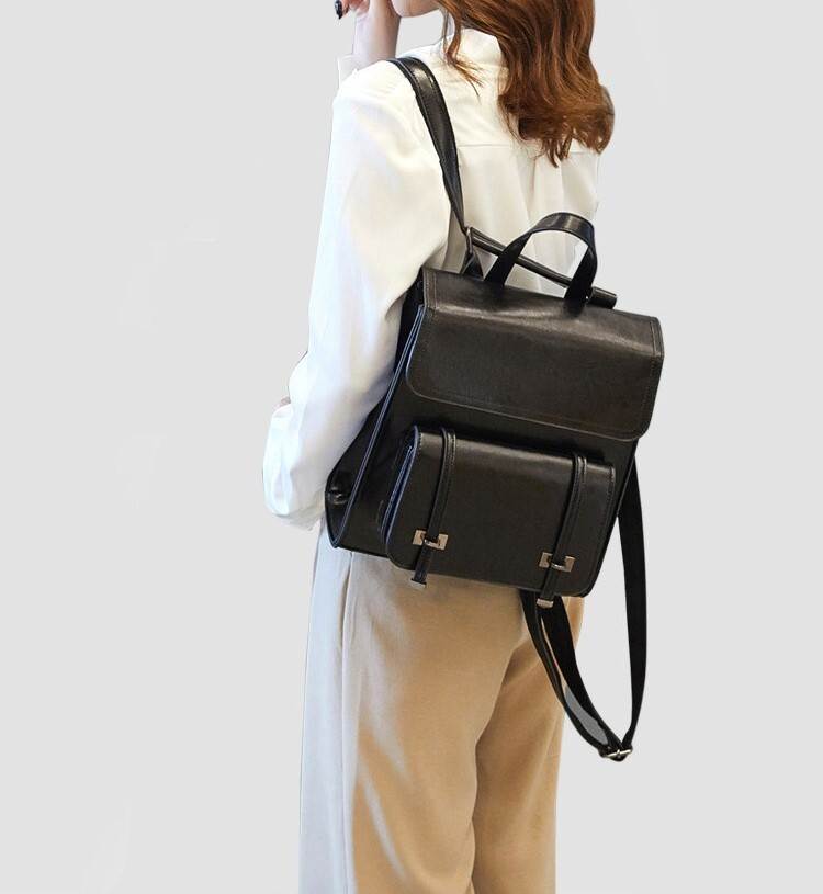 Rakuten - バッグ カバン レディース ショルダー リュック バッグパック 多機能 四角 レザー 大人可愛い きれいめ シンプル お洒落 かっこいい 送料無料 ガーリー クール 無地 通勤 通学 デート お出かけ イベント 普段使い 旅行 お買い物 女子会 休日 普段使い 韓国 コーデ モテ