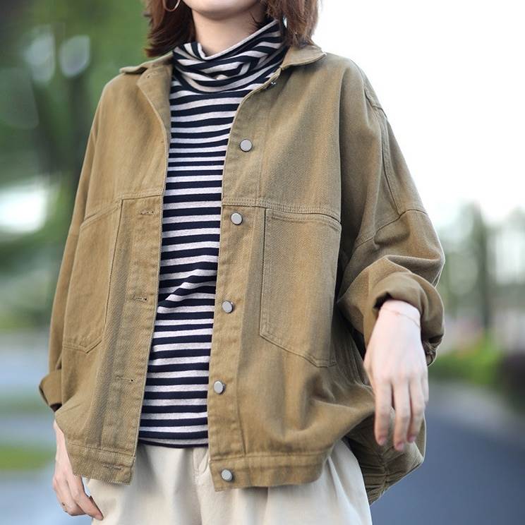 Rakuten - レディース アウター ジャケット 上着 羽織 デニム 長袖 ポロカラー ポケット アメカジ 送料無料 大人可愛い シンプル カジュアル おしゃれ かっこいい レトロ こなれ感 ラフ メンズライク アメリカン カントリー アクティブ 無地 春 秋 冬 ロングシーズン 普段使い デート