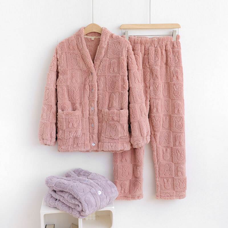 レディース トップス パンツ ボトムス ルームウェア 部屋着 着る毛布 セットアップ 寝巻き 前開き ミデ..