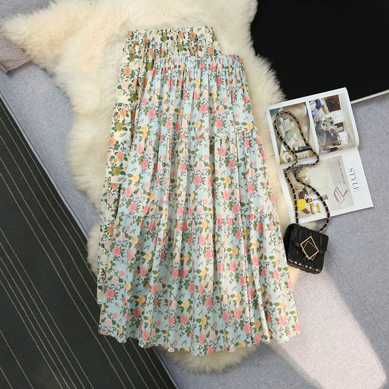 Rakuten - レディース スカート ロング Aライン ハイウエスト ウエストゴム 大人可愛い きれいめ おしゃれ かっこいい ラフ ガーリー クール ナチュラル 花柄 グラデーション 春 夏 通勤 デート お出かけ お泊まり イベント リゾート 旅行 海 プール レストラン ビーチ 公園