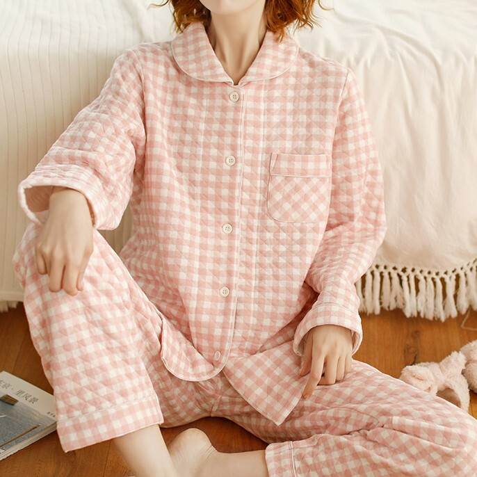 Rakuten - レディース トップス パンツ ボトムス 部屋着 寝巻き 前開き ミディアム ロング 9分丈 長袖 Vネック 襟付き 丸襟 開襟 オープンカラー ポケット ボタン 配色 パイピング かわいい 大人可愛い シンプル カジュアル 上品 おしゃれ こなれ感 キュート 無地 送料無料