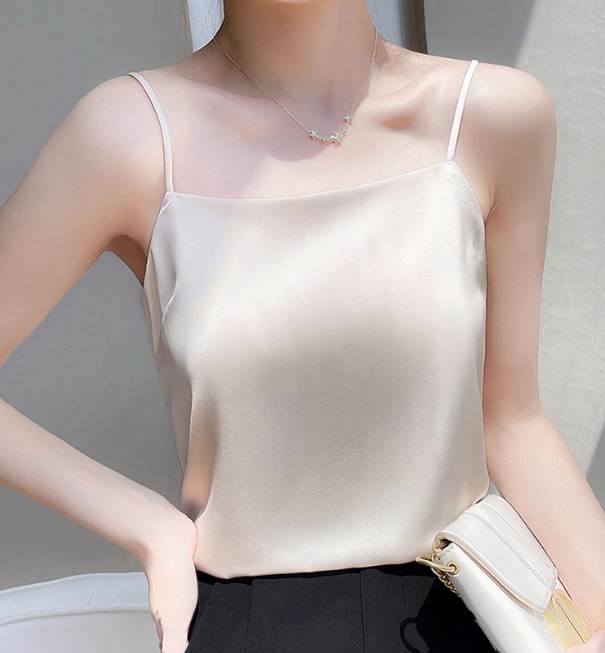 レディース トップス キャミソール インナー フェミニン サテン かわいい 大人可愛い きれいめ シンプ..