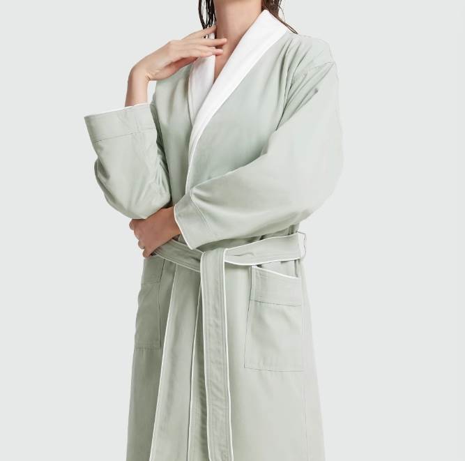 バスローブ ラウンジウェア レディース ルームウェア パジャマ 部屋着 寝巻き 羽織 前開き 膝丈 長袖 ウエストリボン ポケット かわいい 大人可愛い きれいめ 上品 おしゃれ ラフ エレガント 存在感 抜け感 都会的 ラグジュアリー ロマンティック 無地 春 夏 秋 冬(4.0)