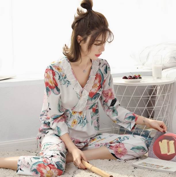 Rakuten - ルームウェア パジャマ シャツ 部屋着 セットアップ ストレートパンツ フルレングス 長袖 ワイド ストレート 綿 かわいい シンプル カジュアル おしゃれ かっこいい ガーリー ルーズ 個性的 クール 抜け感 ラブリー キュート ベーシック 総柄 春 秋 冬 学生 お泊まり