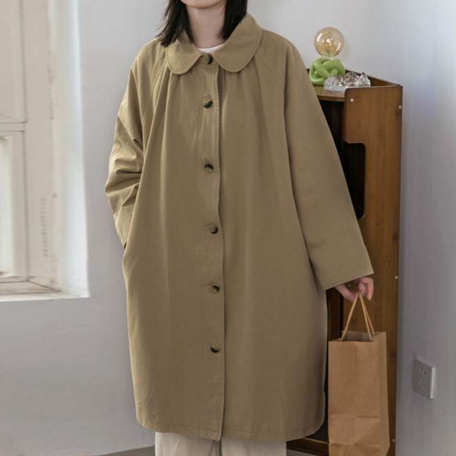 Rakuten - レディース ジャケット アウター 上着 ロング 長袖 襟付き スリム ストレート ポケット ボタン 大人可愛い きれいめ おしゃれ かっこいい ラフ ガーリー ルーズ クール 都会的 ナチュラル 無地 秋 冬 通勤 デート お出かけ お泊まり イベント 旅行 レストラン 公園