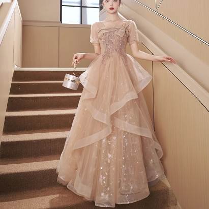 ドレス ウェディング パーティー 結婚式 二次会 披露宴 演奏会 発表会 ステージ フォーマル 衣装 演劇 クラブ マキシ 半袖 長袖 スクエアネック プリンセスライン フレア カクテル イブニング レース チュール シフォン ハイウエスト 透け感 シースルー シャーリング