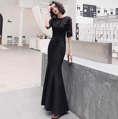 レディース スカート ワンピース ドレス マキシ 7分袖 ラウンドネック タイト 細身 マーメイド フェミニン レース シフォン フリル 透け感 シースルー ヴィンテージ 大人可愛い きれいめ 上品 おしゃれ かっこいい レトロ こなれ感 ボーイッシュ 個性的 クール モード系