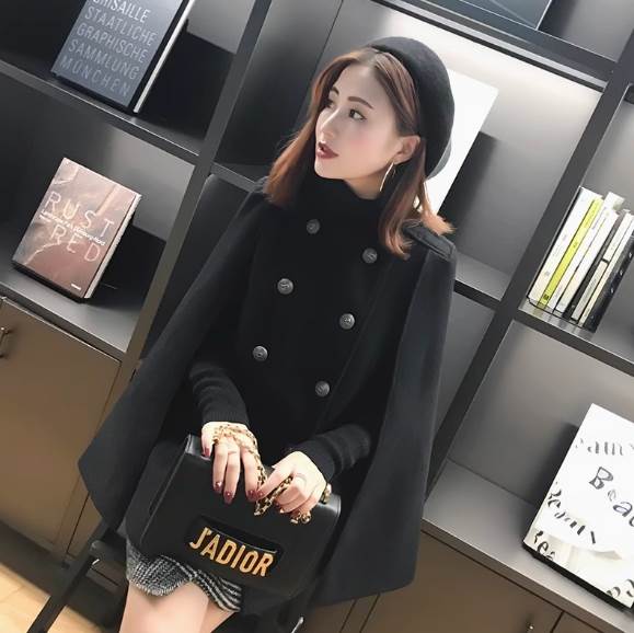 Rakuten - アウター コート ポンチョ ミディアム丈 長袖 かわいい 大人可愛い きれいめ シンプル 上品 おしゃれ かっこいい レトロ こなれ感 個性的 主役級 存在感 抜け感 冬 キュート ナチュラル ベーシック クール エレガント フォーマル 無地レディース 女性用 ママ OL 通勤
