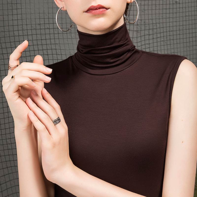 Other - レディース トップス シャツ ノースリーブ タートルネック スリム 大人可愛い きれいめ シンプル おしゃれ かっこいい ラフ ガーリー クール ナチュラル 無地 秋 通勤 デート お出かけ お泊まり イベント 旅行 レストラン 公園 女子会 休日 ホテル ショッピング
