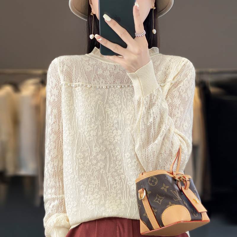 Rakuten - レディース トップス シャツ 長袖 レース 大人可愛い きれいめ シンプル おしゃれ かっこいい ラフ ガーリー クール 都会的 ナチュラル 無地 春 秋 通勤 デート お出かけ お泊まり イベント 旅行 レストラン 公園 女子会 休日 ホテル ショッピング コンサート ライブ