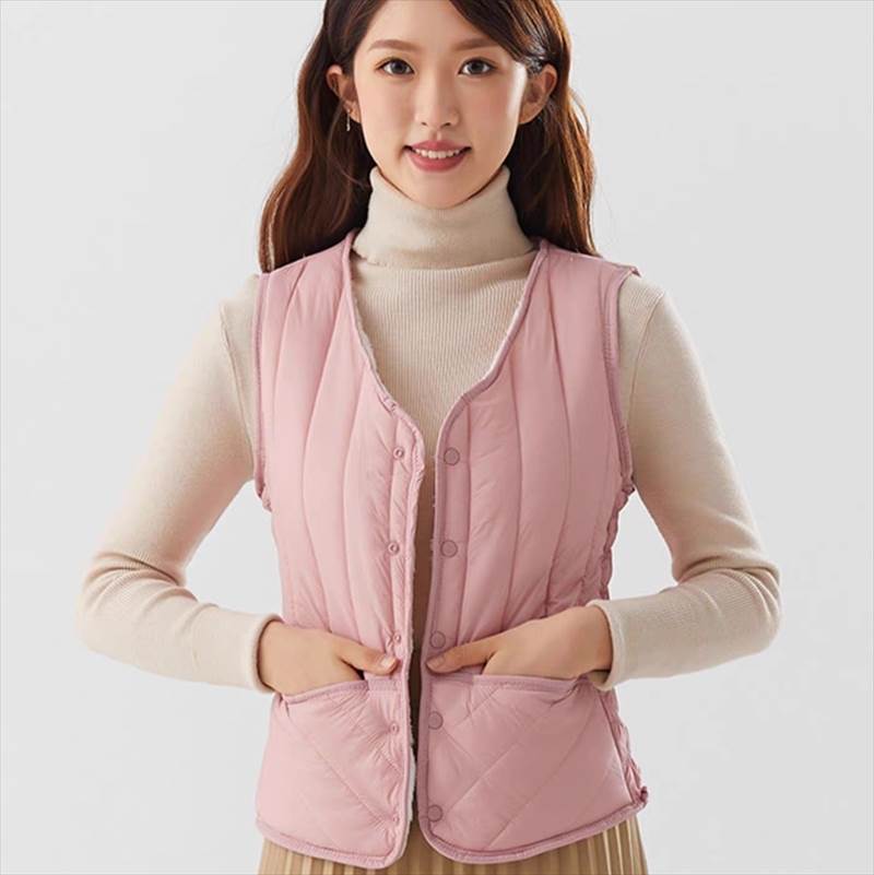 Rakuten - レディース トップス ベスト インナー 羽織 前開き 袖なし ノースリーブ Vネック フェミニン ポケット 裏起毛 綿 コットン シンプル カジュアル レトロ こなれ感 ベーシック カントリー ナチュラル 無地 秋 冬 ママ お出かけ アウトドア キャンプ 旅行 休日 高原