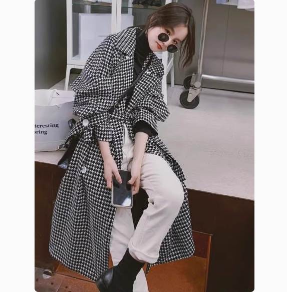 Rakuten - レディース トレンチコート ジャケット コート アウター ショート 長袖 襟付き フェミニン 大人可愛い きれいめ 上品 おしゃれ 個性的 モード系 エレガント モダン 都会的 ラグジュアリー チェック 千鳥格子 秋 冬 母の日 ハロウィン クリスマス バレンタイン ママ