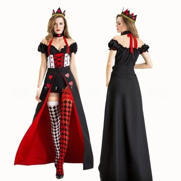 レディース セットアップ ボディスーツ オーバースカート ヘッドドレス チョーカー ニーハイソックス 5..