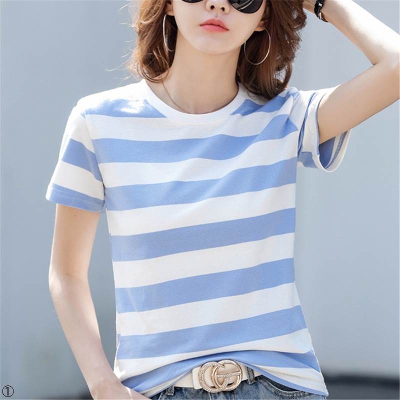 Rakuten - Tシャツ ボーダー 半袖 レディース Vネック ラウンドネック タイト スリム 細身 ストレート バイカラー 配色 かわいい 大人可愛い きれいめ シンプル カジュアル おしゃれ かっこいい こなれ感 ラフ メンズライク マニッシュ ボーイッシュ スポーティー ガーリー ルーズ