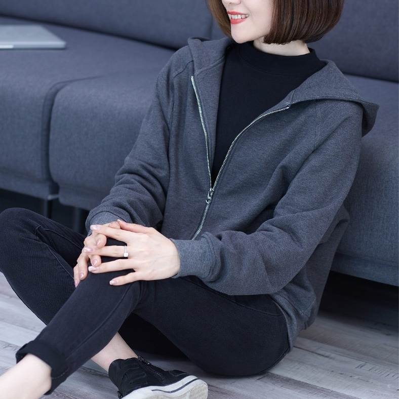 Rakuten - レディース トップス パーカー 羽織 前開き 長袖 襟なし フード ワイド フェミニン ファスナー ポケット 中厚手 かわいい 大人可愛い きれいめ シンプル カジュアル 上品 おしゃれ かっこいい こなれ感 ラフ マニッシュ ルーズ 主役級 抜け感 都会的 クラシカル