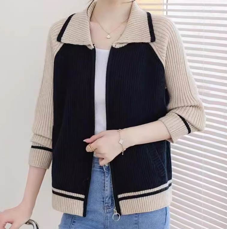 レディース トップス ニット セーター カーディガン パーカー 羽織 前開き 長袖 襟付き ストリート ファスナー かわいい シンプル カジュアル おしゃれ かっこいい メンズライク マニッシュ ボーイッシュ スポーティー 存在感 ベーシック アクティブ 無地 春 秋 学生