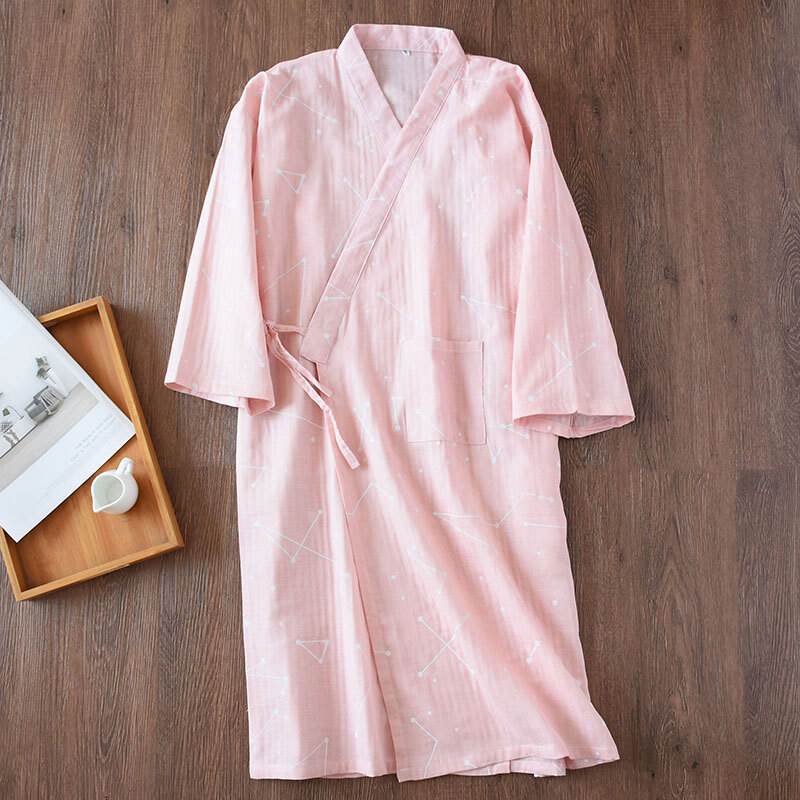 レディース ルームウェア パジャマ 部屋着 和風 浴衣調 ガウン 寝巻き ネグリジェ ミディアム 膝丈 膝..