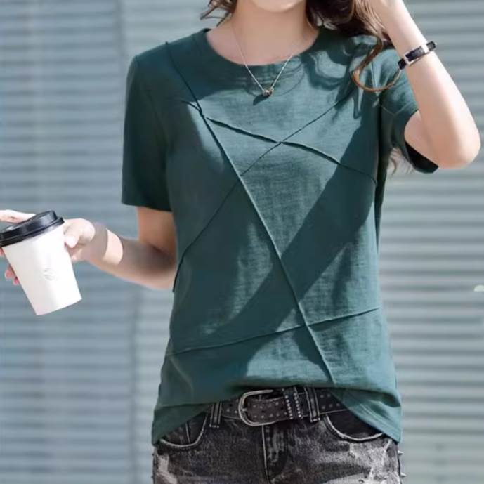 Rakuten - レディース トップス カットソー Tシャツ 半袖 ラウンドネック アシンメトリー ストレート Iライン 薄手 かわいい 大人可愛い きれいめ シンプル カジュアル おしゃれ かっこいい こなれ感 ラフ ボーイッシュ スポーティー 存在感 とろみ感 抜け感 アクティブ