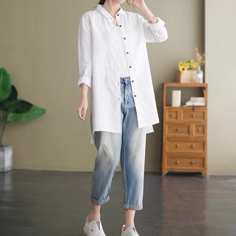 Rakuten - レディース トップス シャツ 前開き 長袖 Vネック 襟付き 角襟 ストレート Iライン ポケット ボタン 薄手 かわいい 大人可愛い きれいめ シンプル カジュアル おしゃれ こなれ感 ラフ メンズライク クール 存在感 とろみ感 抜け感 キュート 都会的 アクティブ